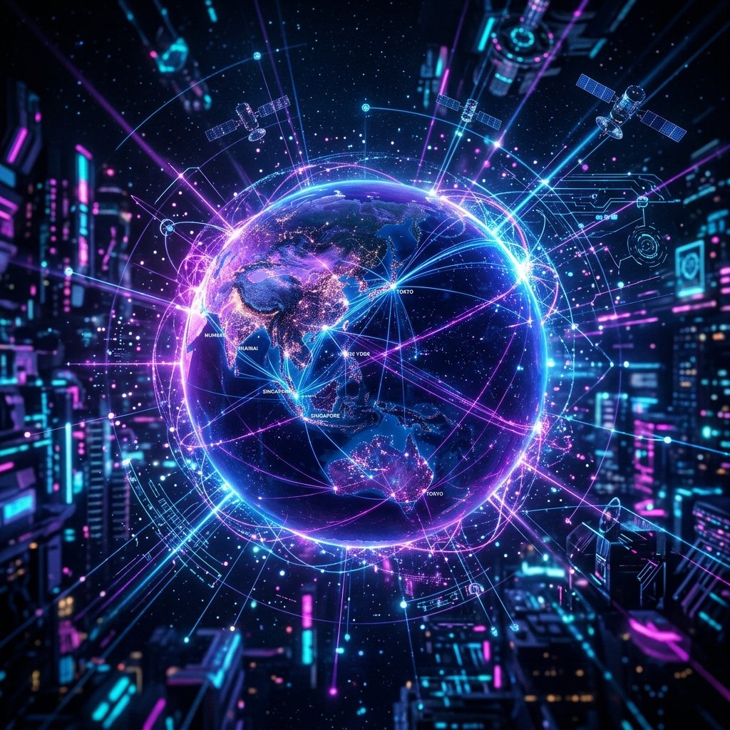 Global digital network visualization